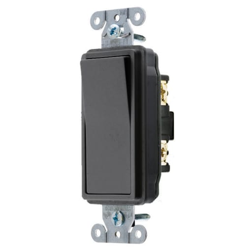 Hubbell Wiring Device - Hubbell DS115BK SWITCH, DECO SER, SP, 15A 120/277V, BK