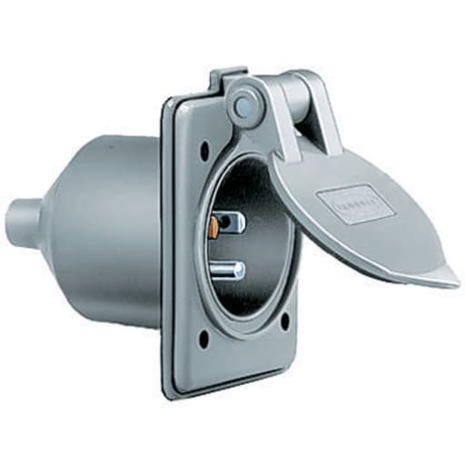 Hubbell Wiring Device - Hubbell HBL61CM64 Marine HULL INLET, 15A 125V, 5-15P, GY