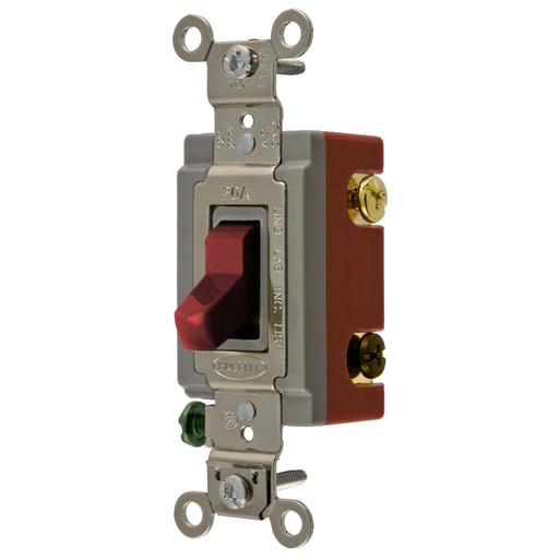 Hubbell Wiring Device - Hubbell HBL1224R 20 Amp 120/277 VAC 4-Way Red Toggle Switch