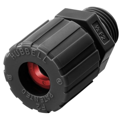Hubbell Wiring Device - Hubbell SHC2021CRCORDCONN, STR ML, .19-.25", 1/2", NYL, BK