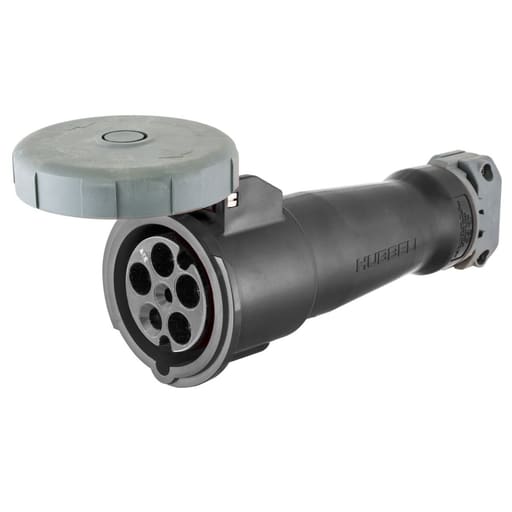 Hubbell Wiring Device - Hubbell HBL560C5W 60 Amp 347/600 Volt 4-Pole 5-Wire Black IEC Pin and Sleeve Connector