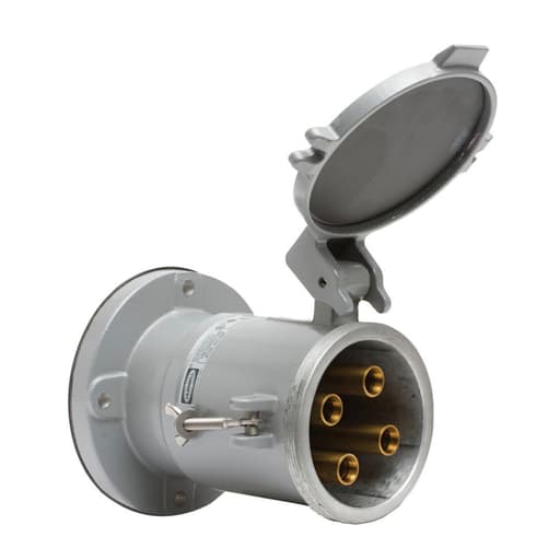 Hubbell Wiring Device - Hubbell HBL4200RS2WR 200 Amp 600 VAC 250 VDC 3-Pole 4-Wire Style II Watertight IEC Pin and Sleeve Receptacle
