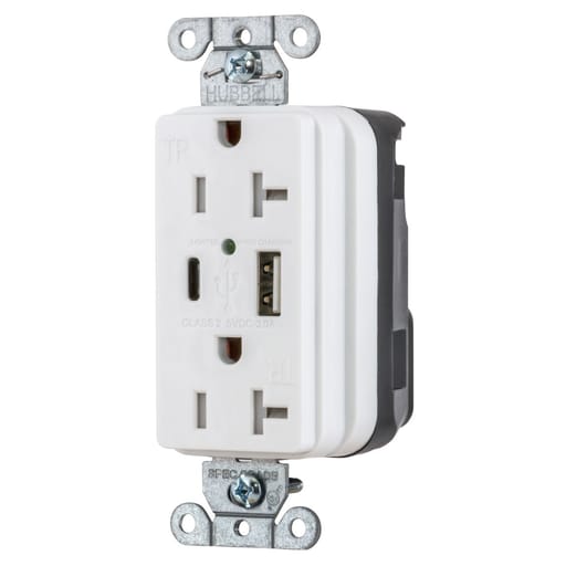 Hubbell Wiring Device - HWDK SNAP20UACW USB CHG SNAP 20A125