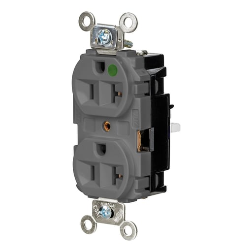 Hubbell Wiring Device - HWDK HBL8300STGY EDGE, DPLX RCPT, H