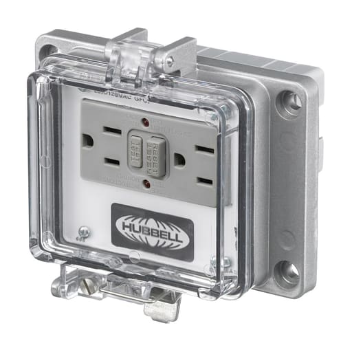 Hubbell Wiring Device - Hubbell PR20 IE, NEMA 12/4, 20A/120VAC, GFCI