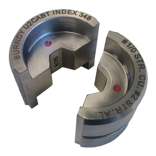 Burndy - Burndy U2CABT Stainless Steel Hexagonal Butting Twin U Die, 2 Str AL, Pink, Index 348