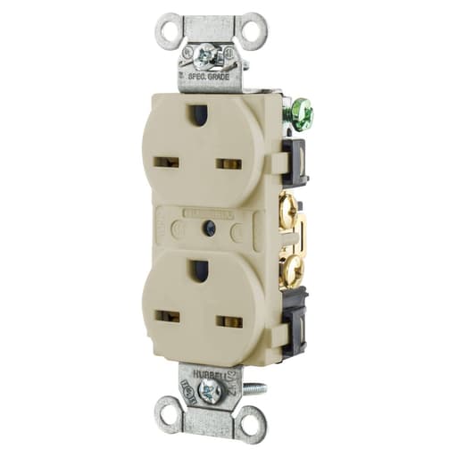 Hubbell Wiring Device - HWDK 5662IV RCPT, DUP, COMM, 15A 25