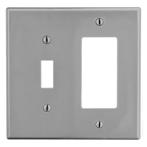 Hubbell Wiring Device - HWDK P126GY WALLPLATE, 2-G, 1) TOG