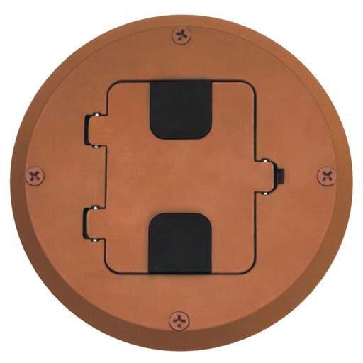 Hubbell Wiring Device - Hubbell RF515BN Chestnut Brown Painted Aluminum Wood Floor Box