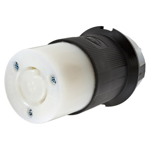 Hubbell Wiring Device - Hubbell HBL2323 20A 250V Twist-Lock INSULGRIP Black & White Nylon Connector Body