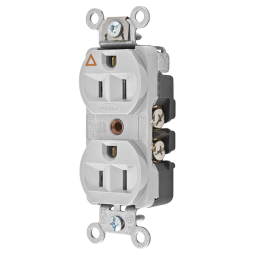 Hubbell Wiring Device - Hubbell CR5252IGOWDUP IG, Receptacle, CONST GRD, 15A 125V, OW