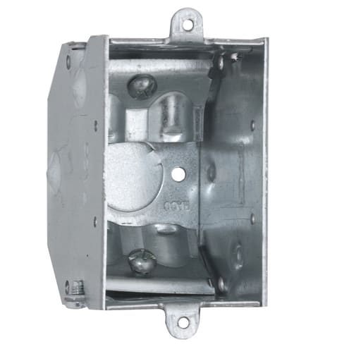 Raco Manufacturing - Raco 473 3" x 2" Switch Box, Gangable, 2-1/4" Deep, Three 1/2" KO's & NMSC Clamps, Leveling Bumps