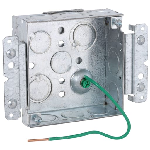 Raco Manufacturing - RACO 189M 4 x 4 x 1-1/2 Inch 21 In. Pre-Galvanized Steel HM Bracket/Ceiling/Wall Mount Welded Square Box with Pigtail