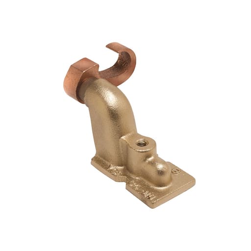 Burndy - Burndy YGF292N Compression Grounding Plate; Copper; 2-Hole; Accommodates: #2 AWG - 250 kcmil; 1/2" Stud; 1-3/4" Stud Hole Spacing