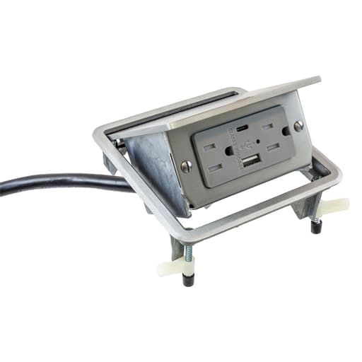 Hubbell Wiring Device - HPW WSBUSB2X2AC5ALU WRK SURFC BOX F