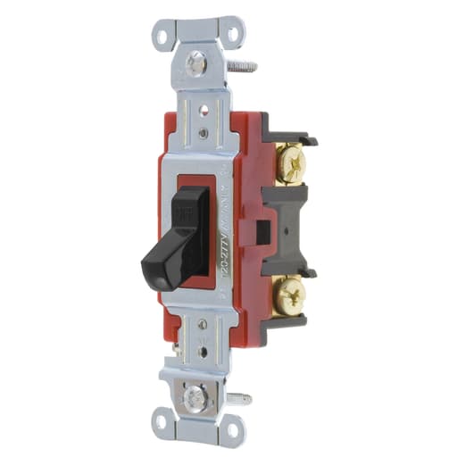 Hubbell Wiring Device - Hubbell 1222BK Hubbell-PRO Toggle Switch, Double Pole, 20A 120/277V, Black