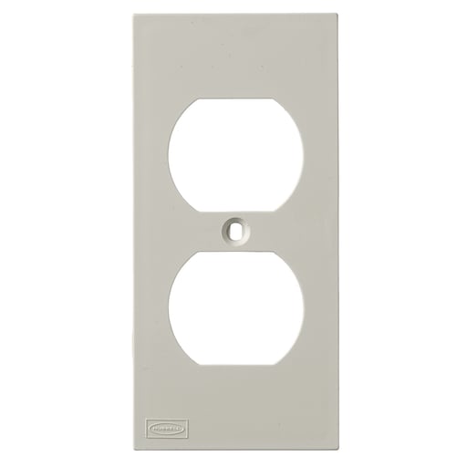 Hubbell Wiring Device - Hubbell KP8 1-Gang Duplex Office White Raceway Face Plate