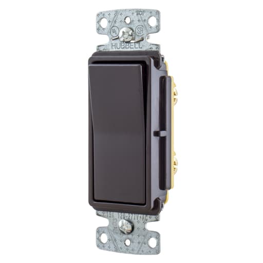 Hubbell Wiring Device - Hubbell RSD115 15A Single Pole Decorator Rocker Switch, 120-277V - Brown
