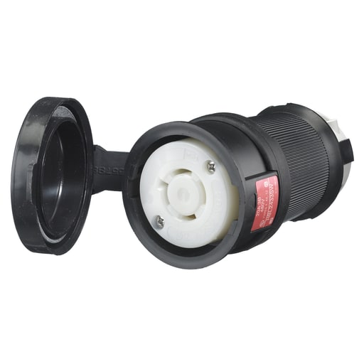 Hubbell Wiring Device - Hubbell HBL2433-SW 20A 3Ph 480V AC Twist-Lock Watertight SAFETY-SHROUD Black VALOX Connector Body