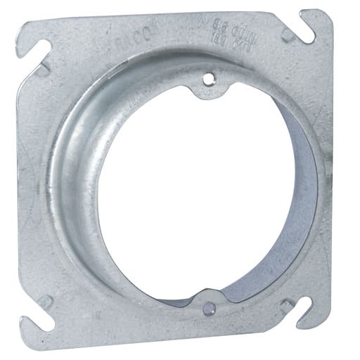 Raco Manufacturing - Raco 758 4" Steel Square Box Fixture Cover, Raised 1-1/4", Ears 2-3/4" O.C.