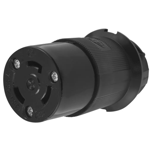 Hubbell Wiring Device - Hubbell HBL2623BK Locking Connector, 30A 250V, L6-30R, BK