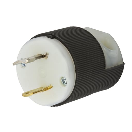 Hubbell Wiring Device - Hubbell HBL7545-C 15A 125V Twist-Lock INSULGRIP Black Nylon Plug, Straight