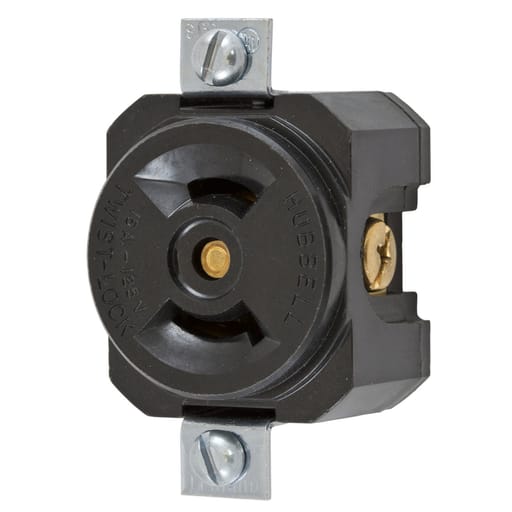 Hubbell Wiring Device - Hubbell HBL7498 Locking SGL SHRT STRP Receptacle, 15A 125V, L1-15R