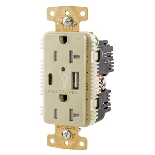 Hubbell Wiring Device - HWDK USB20AC5IWR DUP TRWR 20A 125V
