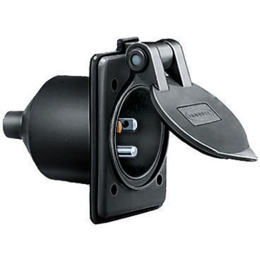 Hubbell Wiring Device - Hubbell HBL61CM64BK Marine HULL INLET, 15A 125V, 5-15P, BK