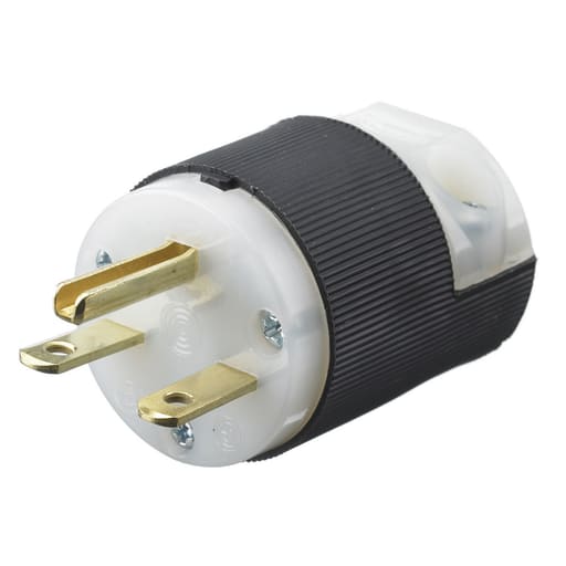 Hubbell Wiring Device - Hubbell HBL5666-C 15A 250V INSULGRIP Black Nylon Plug, Straight