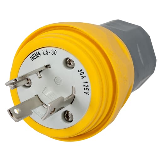 Hubbell Wiring Device - Hubbell HBL28W47 Plug, NEMA L5-30P, 30A 125V, YL