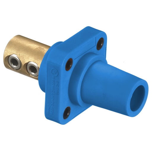 Hubbell Wiring Device - Hubbell HBLFRBL 400 Amp 1-Pole Blue Double Set Screw FeMale Cam Type Receptacle