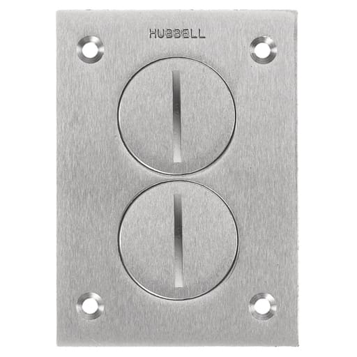 Hubbell Wiring Device - Hubbell SA3625F-BOX CVR, RECT, 2) 1.5", ALU