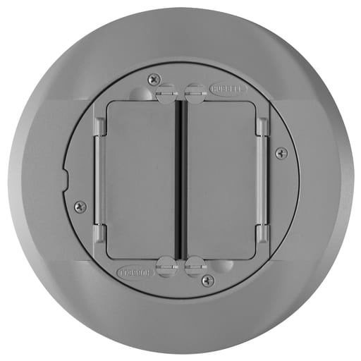 Hubbell Wiring Device - Hubbell S1CFCGY Gray Cast Aluminum Concrete Floor Fire Rated Poke-Through Universal Carpet Flange and Cover