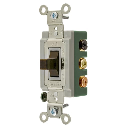 Hubbell Wiring Device - Hubbell HBL1388 30 Amp 120/277 VAC DPDT Brown Toggle Switch