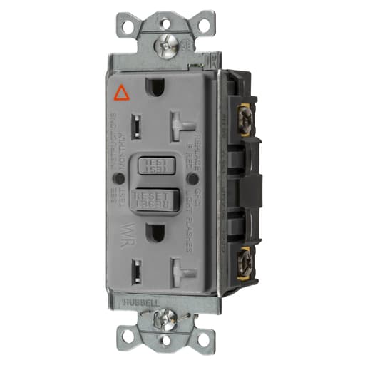 Hubbell Wiring Device - Hubbell GFTWRST20GYIG20A COM SELF TEST TRWR IG GFR GRAY