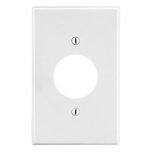 Hubbell Wiring Device - Hubbell P7W 1-Gang Single Receptacle Wallplate, 1.40" Opening, White