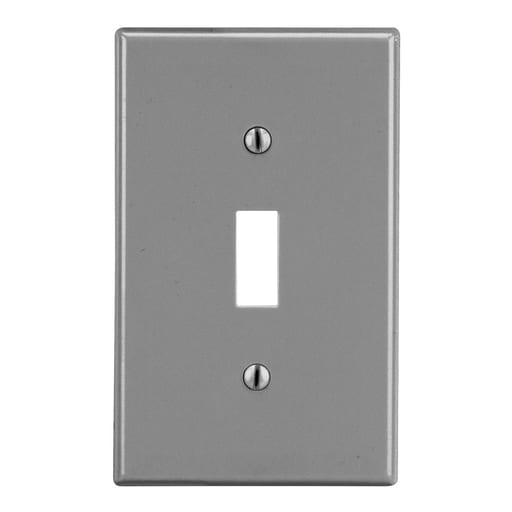 Hubbell Wiring Device - HWDK P1GY WALLPLATE, 1-G, TOG, GY