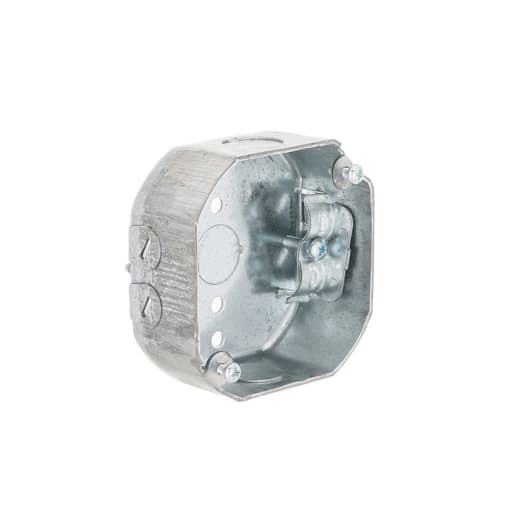 Raco Manufacturing - Raco 146 4" Octagon Box, Drawn, 1-1/2" Deep, Three 1/2" KO's & NMSC Clamps