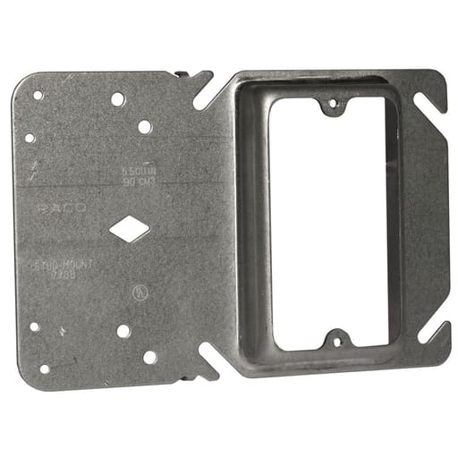 Raco Manufacturing - Raco 773B 4" Square Single Device Stud Mount Cover Raised, 3/4", Drawn