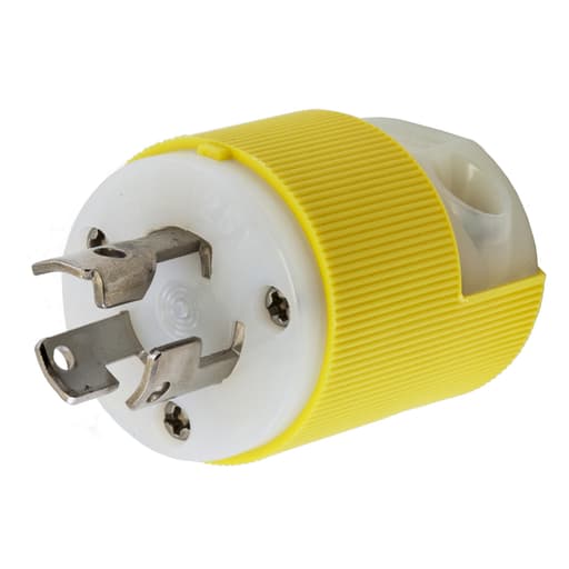Hubbell Wiring Device - Hubbell HBL47CM20C 15 Amp 125 Volt NEMA L5-15P Yellow Locking Plug