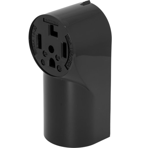 Hubbell Wiring Device - Hubbell Wiring Devices RR430 30 Amp 125/250 Volt 3-Pole 4-Wire NEMA 14-30R Black Range and Dryer Power Receptacle
