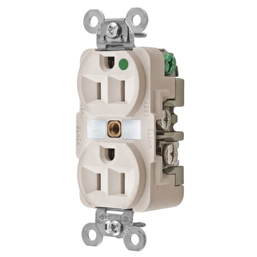 Hubbell Wiring Device - Hubbell HBL8200LADUP Receptacle, HG, 15A 125V, 5-15R, LA