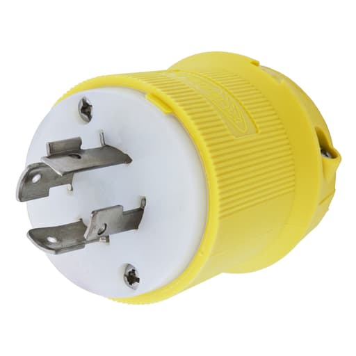 Hubbell Wiring Device - Hubbell HBL24CM31 20 Amp 480 Volt 3-Pole 4-Wire NEMA L16-20P Yellow Locking Plug