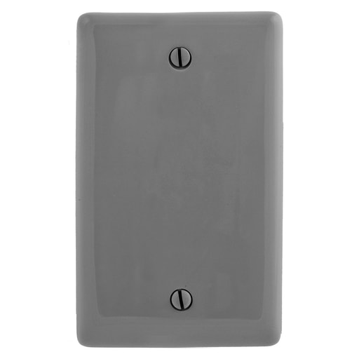 Hubbell Wiring Device - Hubbell NP13GY 1-Gang Gray Nylon Standard 1-Blank Box Mount Wallplate