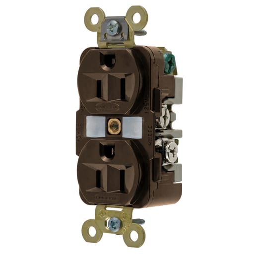 Hubbell Wiring Device - Hubbell HBL5262 Brown 15A 125V Duplex Receptacle. Extra Heavy Duty Industrial Series