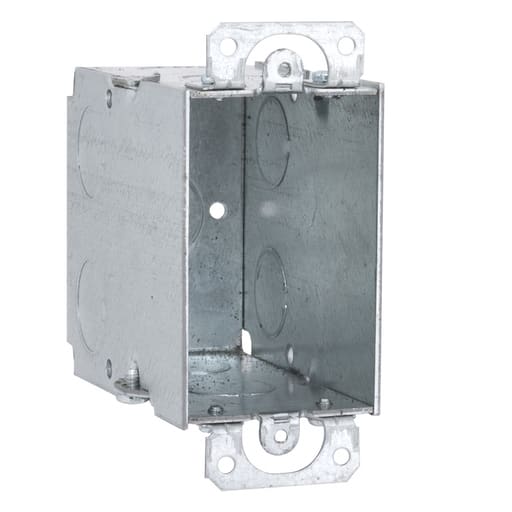 Raco Manufacturing - Raco 590 3" x 2" Switch Box, 3-1/2" Deep, Gangable, 1/2" End Knockouts, w/Plaster Ears