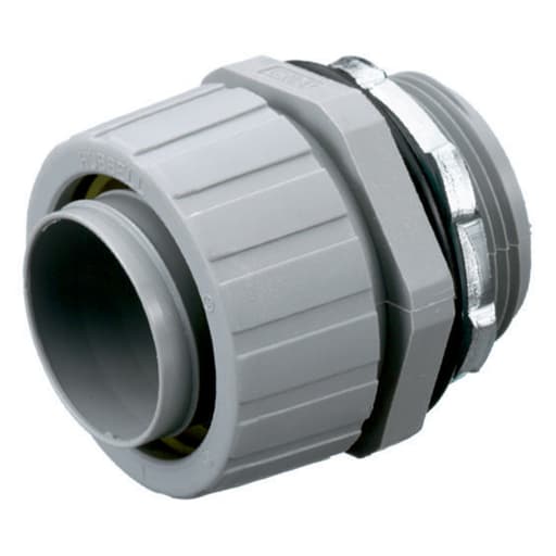 Hubbell Wiring Device - Hubbell P100NGYA 1 Inch Gray Straight Male Non-Metallic Liquidtight Connector