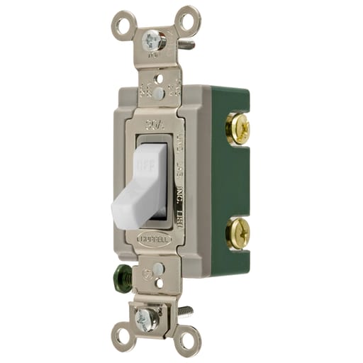 Hubbell Wiring Device - Hubbell HBL3032W 120/277 Volt 30 Amp 2-Pole White Industrial Grade Toggle Switch