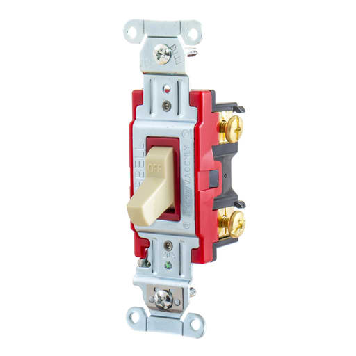 Hubbell Wiring Device - Hubbell 1221I Hubbell-PRO Single Pole Toggle Switch, 20A 120/277V, Ivory